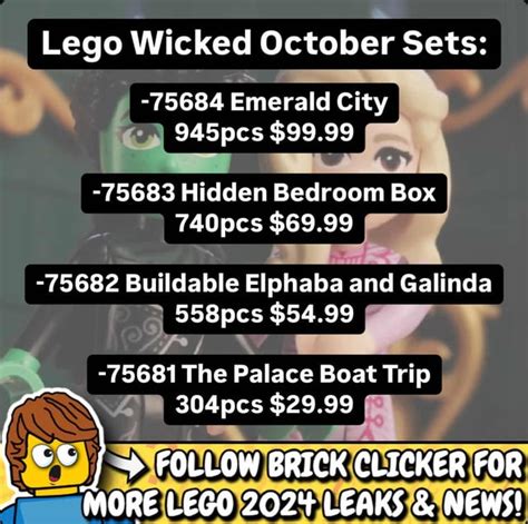 lego leaks|Wicked: October 2024 set list (from Brick Clicker) :。